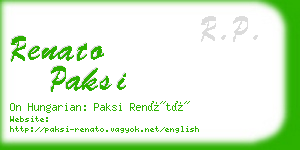 renato paksi business card